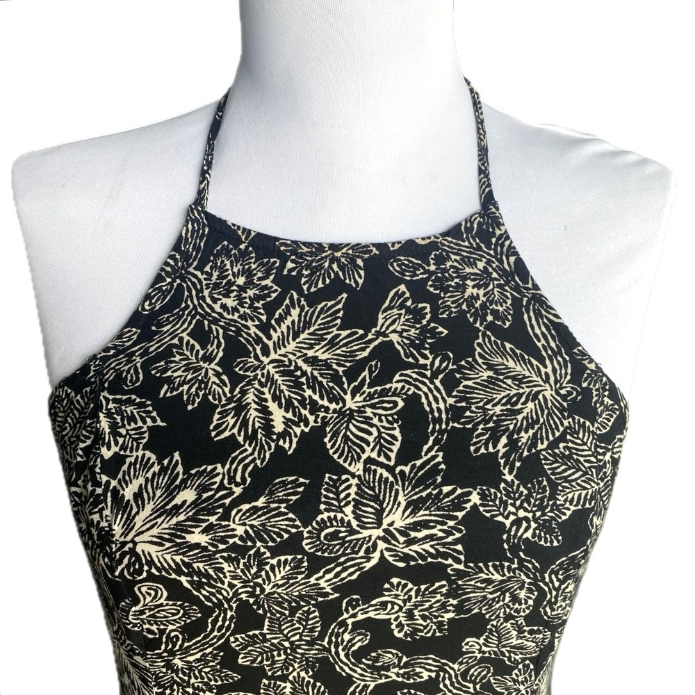 ABERCROMBIE & FITCH Y2K Floral Print High Neck Racerback Midi Dress SZ XS Boho - Picture 5 of 10